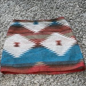American Eagle Aztec Multicolor Pencil Skirt